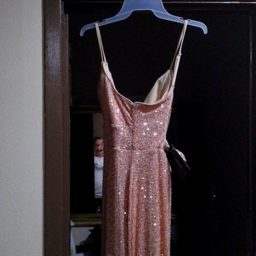 Peach colored gown